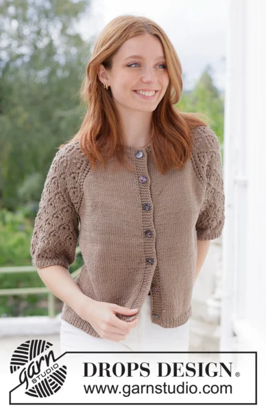 268-9 Tea Time Lace Cardi by DROPS Design