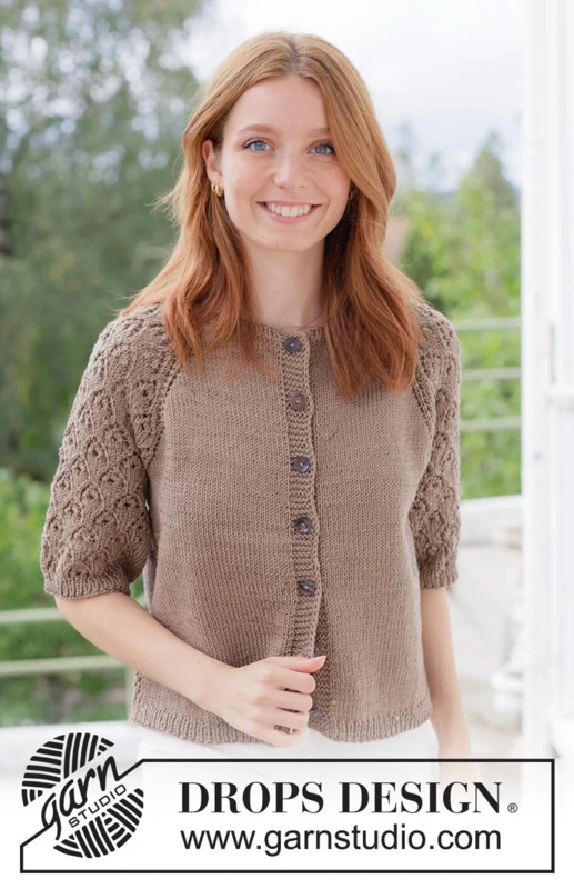 268-9 Tea Time Lace Cardi by DROPS Design