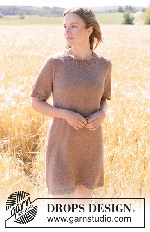 268-34 Iced Coffee Dress by DROPS Design