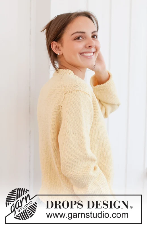268-29 Shy Daffodil Sweater by DROPS Design