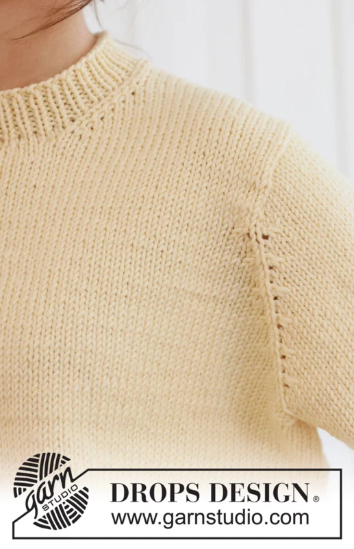 268-29 Shy Daffodil Sweater by DROPS Design