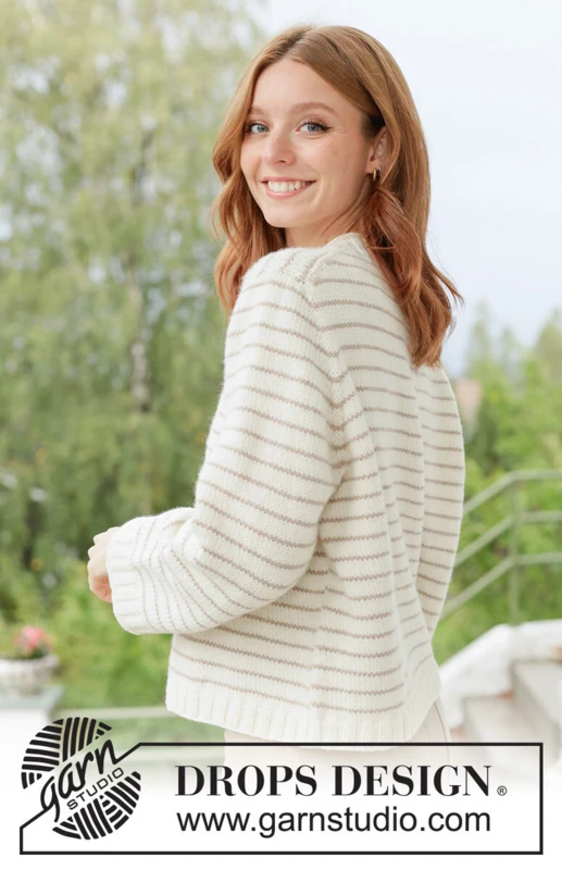 268-28 Caramel Stripes Sweater by DROPS Design