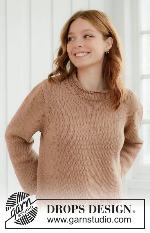 268-27 Toffee Glow Sweater by DROPS Design