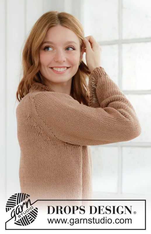 268-27 Toffee Glow Sweater by DROPS Design