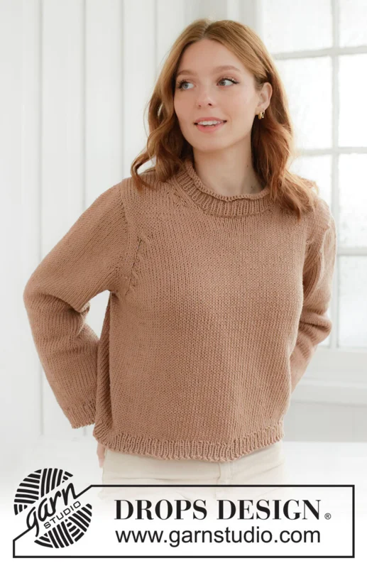 268-27 Toffee Glow Sweater by DROPS Design