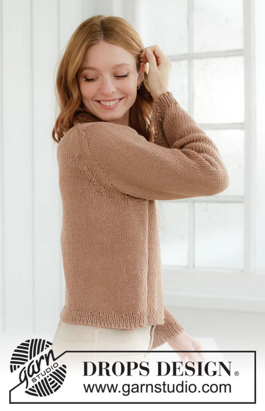 268-27 Toffee Glow Sweater by DROPS Design