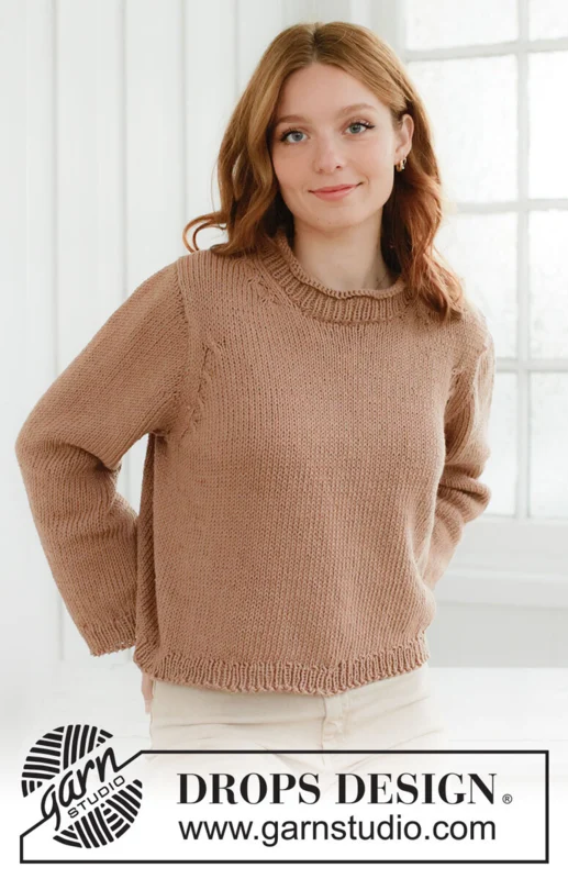 268-27 Toffee Glow Sweater by DROPS Design