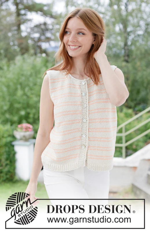 268-26 Blush Breeze Vest by DROPS Design