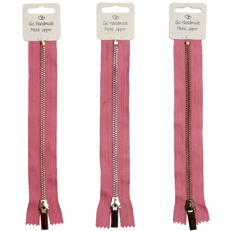 Go Handmade Lynlås Metal Pink: Guld, sølv og bronze