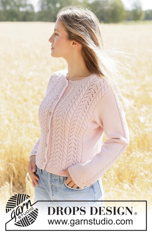 267-2 Forever Rose Cardigan by DROPS Design