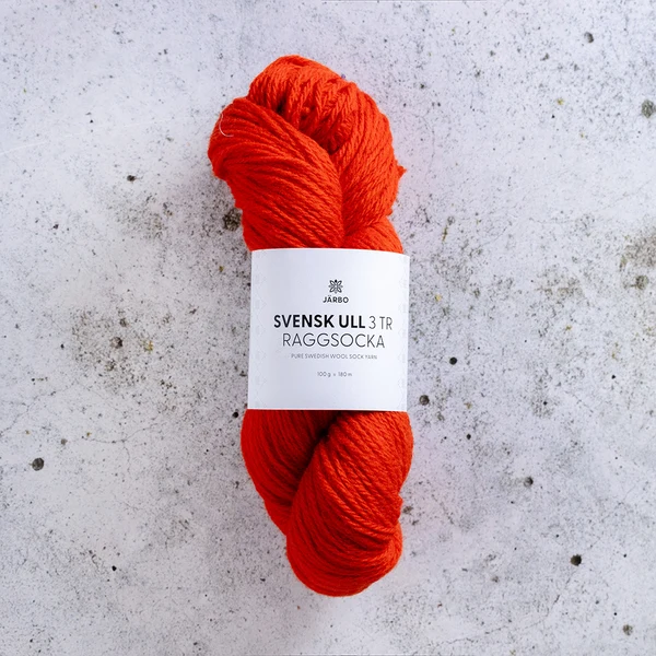 Järbo Svensk Ull 3tr Raggsocka 25 Sour rowanberry