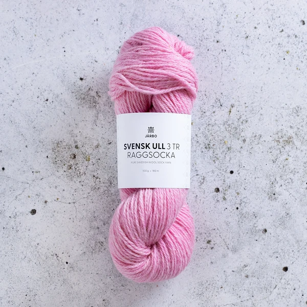 Järbo Svensk Ull 3tr Raggsocka 17 Rosendal pink