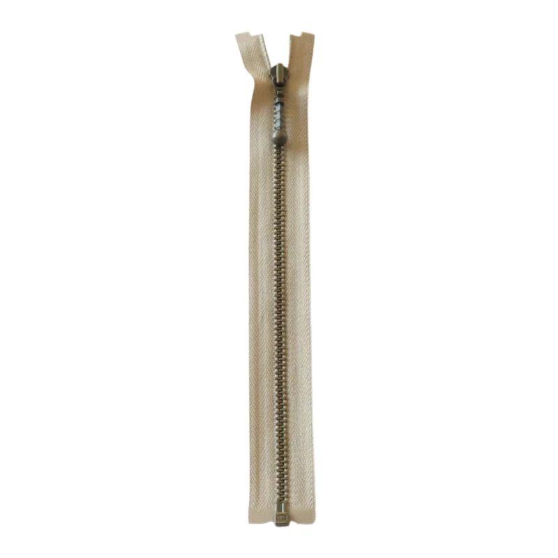 YKK Delbar Lynlås Metal 4 mm (25-65 cm) 573 Beige, Antik messing