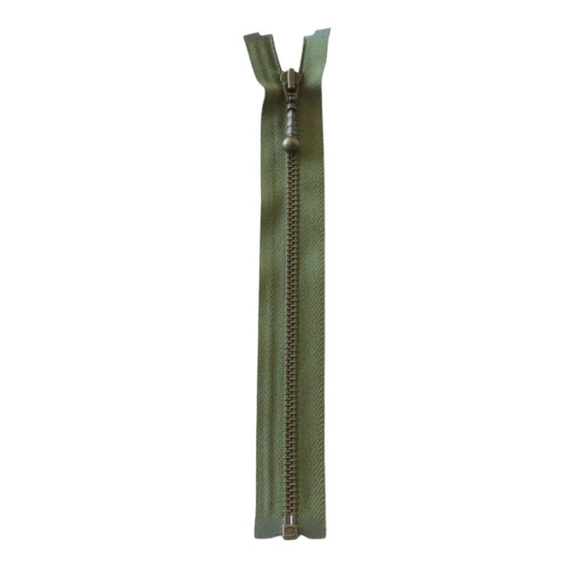 YKK Delbar Lynlås Metal 4 mm (25-65 cm) 566 Army, Antik messing