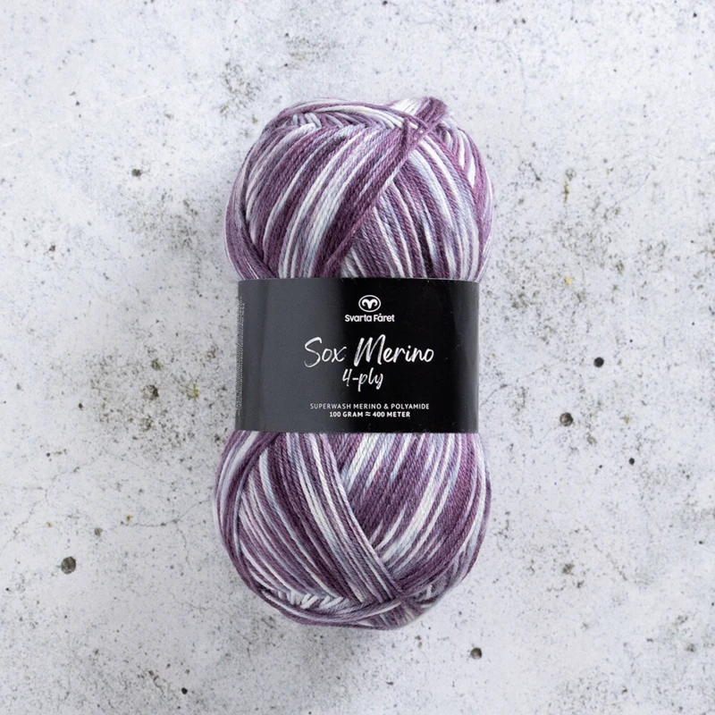 Svarta Fåret Sox Merino 4 ply 12 Statisk skærm