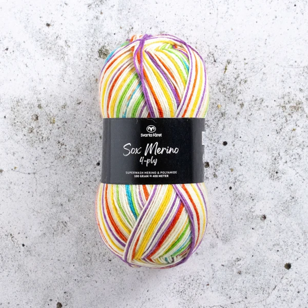 Svarta Fåret Sox Merino 4 ply 24 Farveprøvebog