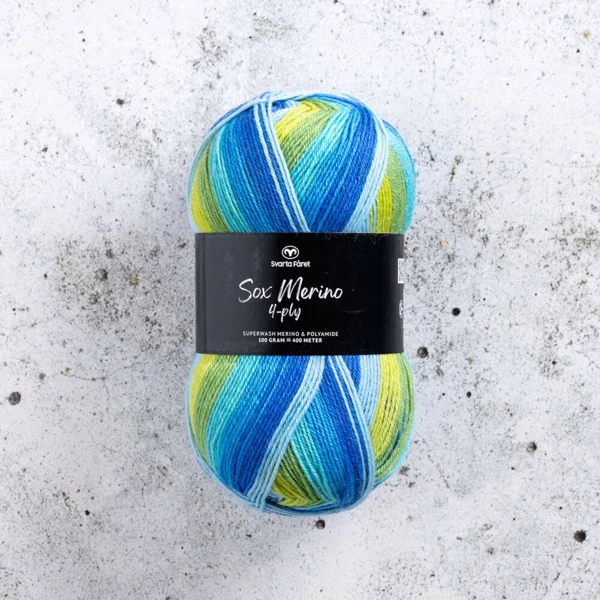 Svarta Fåret Sox Merino 4 ply 23 Kystlinje