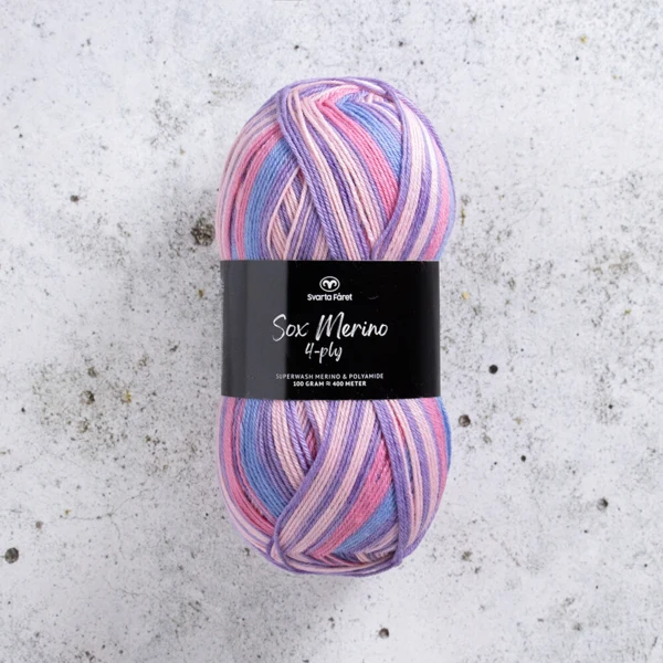 Svarta Fåret Sox Merino 4 ply 08 Bubblegum pop