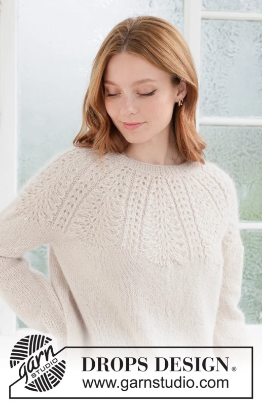 268-5 Meringue Bliss Sweater by DROPS Design