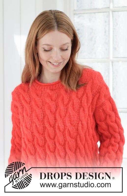 267-28 Queen of Cables Sweater by DROPS Design