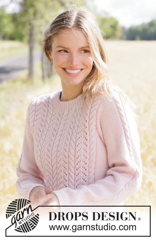 267-1 Forever Rose Sweater by DROPS Design