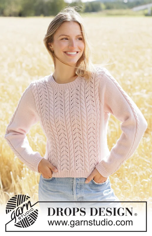 267-1 Forever Rose Sweater by DROPS Design