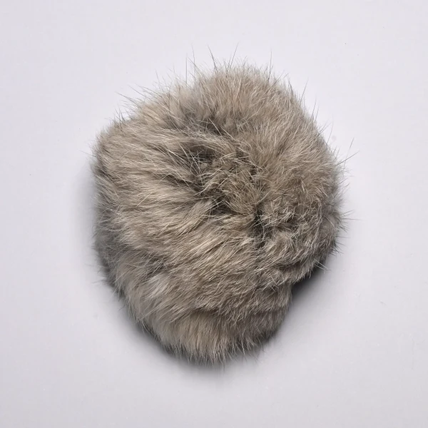 Pompon Kaninhår 10 cm 06 Grå