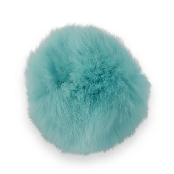 Pompon Kaninhår 6 cm lys blå