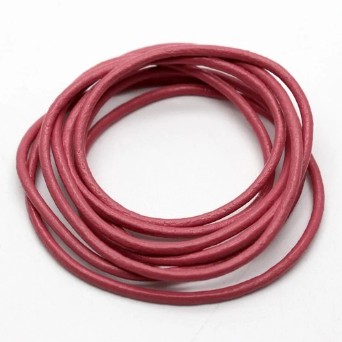 HobbyArts Lædersnor, Pink, 1 meter