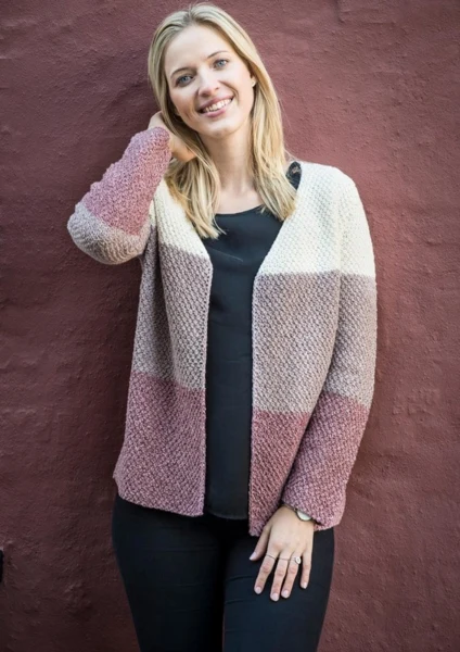 1685 3-farvet cardigan