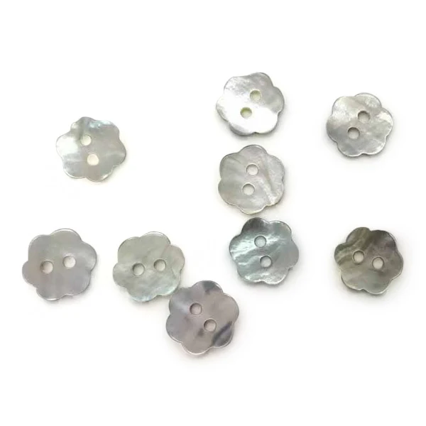HobbyArts Perlemorsknapper, Blomst, 11.5 mm, 10 stk