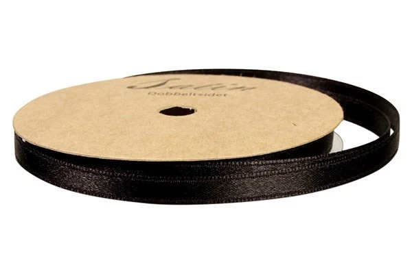 Satinbånd 10 mm Sort