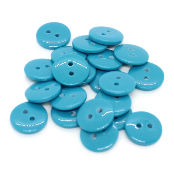 HobbyArts Runde Plastikknapper Jeansblå, 12,5mm, 20 stk