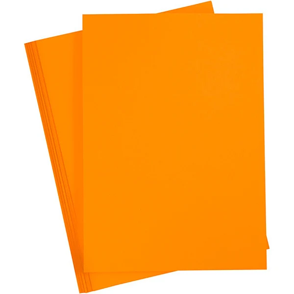 Karton A4, 210 x 297 mm, 20 ark Mandarin