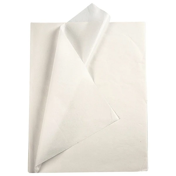 Silkepapir, 50 x 70 cm, 14 g, 25 ark Hvid