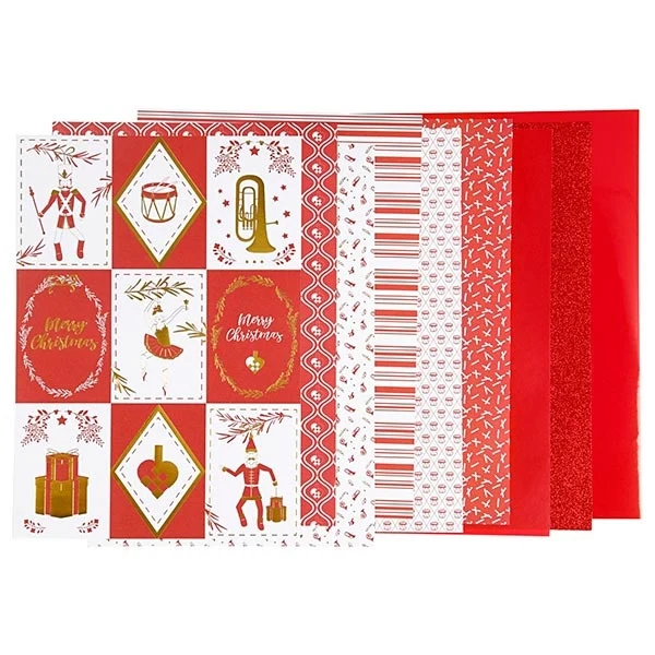 Juledesignpapir 21 x 30 cm, 24 ark