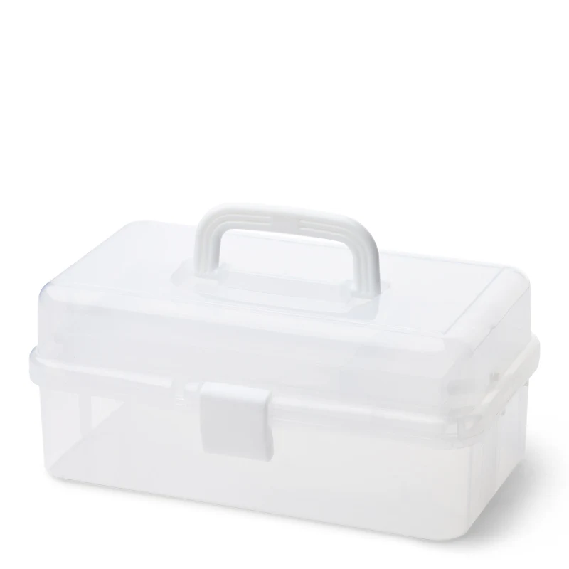 HobbyArts Plastboks med låg Transparent 30,5 x 16,5 cm, 10 rum
