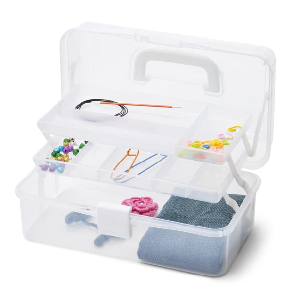 Plastboks med låg Transparent 30,5 x 16,5 cm, 10 rum