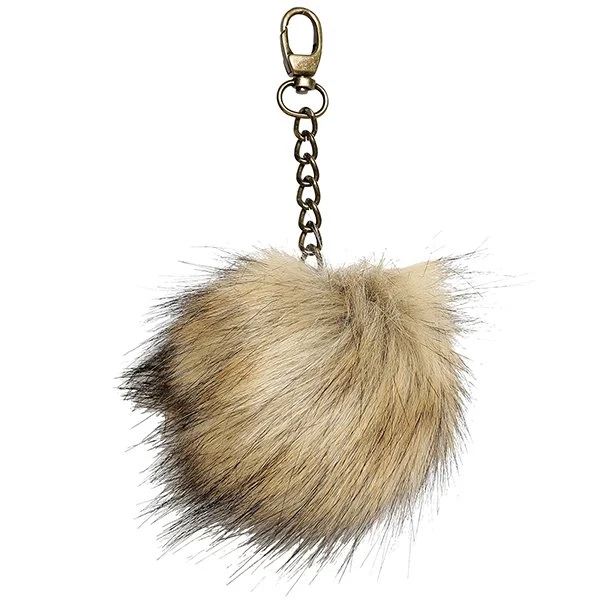 Go Handmade Pompon m. metal kæde, 11 cm 22265 Natur - bronze kæde