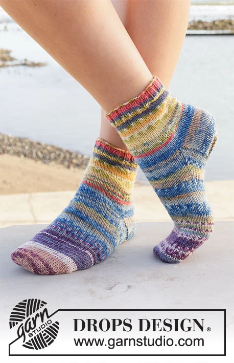 209-19 Festival Socks by DROPS Design