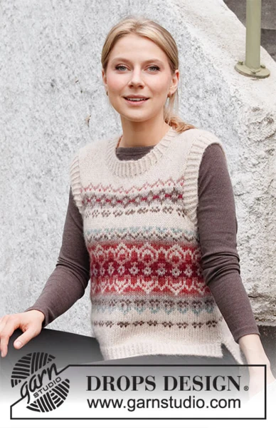 217-2 Mistletoe Muse Vest by DROPS Design
