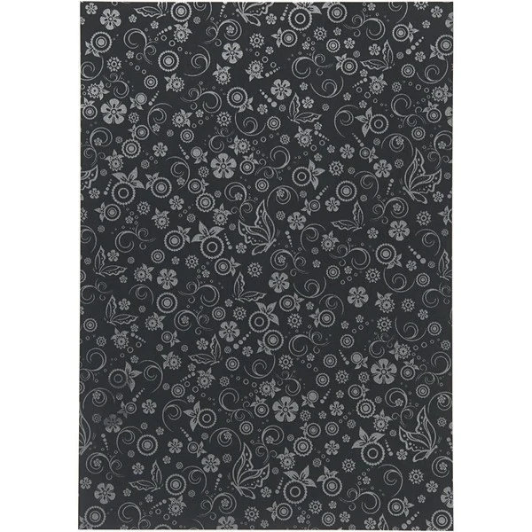 Papir, A4, svagt sølvprint Sort