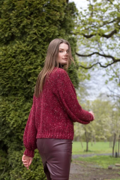 DSA79-12 Catrina Cardigan Dyp Rød