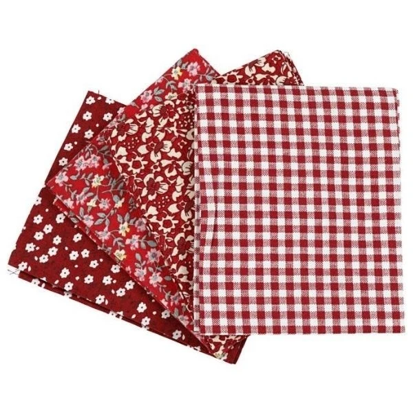 Patchworkstof, 100g Rød
