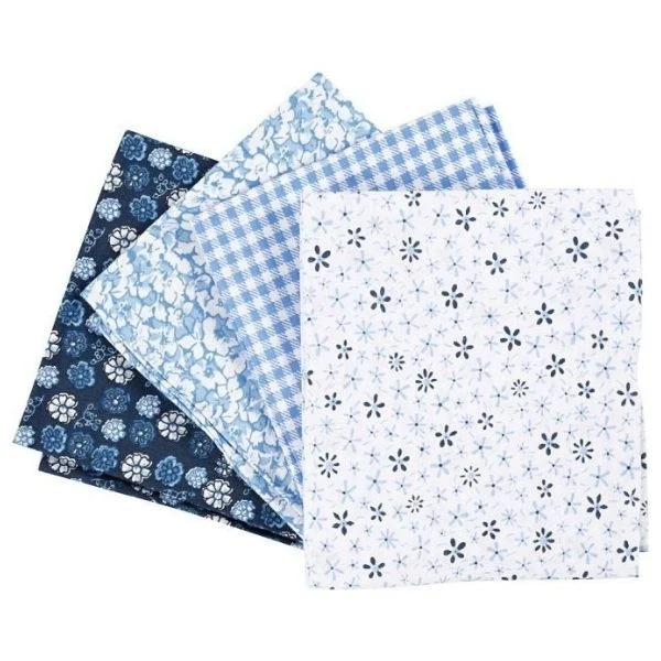 Patchworkstof, 100g Blå