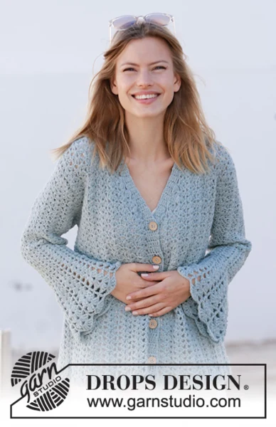 210-8 Mermaid Magic Jacket by DROPS Design