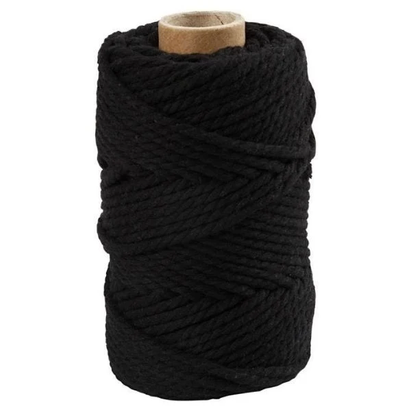 Macramé-reb 4 mm Sort