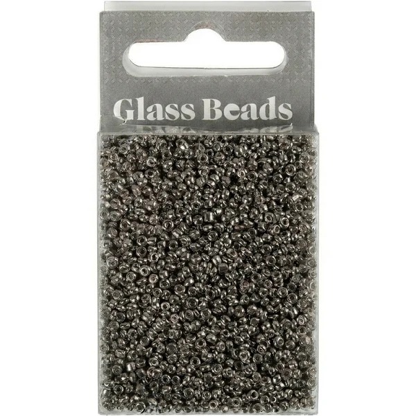 Rocaiperler, Glasperler 1,7 mm Grå metal
