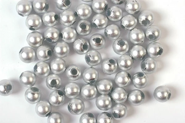 Voksperler, 3 mm, 500 g, Mat sølv