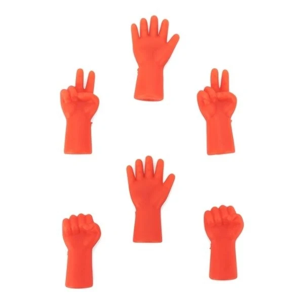 HobbyArts Silikone Pindebeskytter Hænder 6 stk orange
